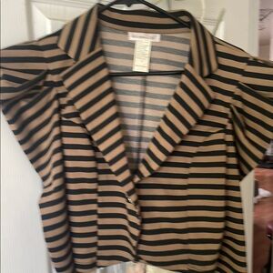 Brown and Black Striped Women's Jacket